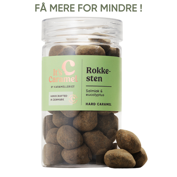 ROKKESTEN 195g - Hård salmiak/eucalyptus karamel