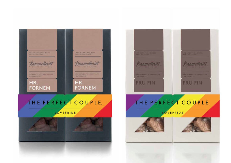LOVEPRIDE - The perfect couple - 2 x 110g Karameller med chokolade, FRU