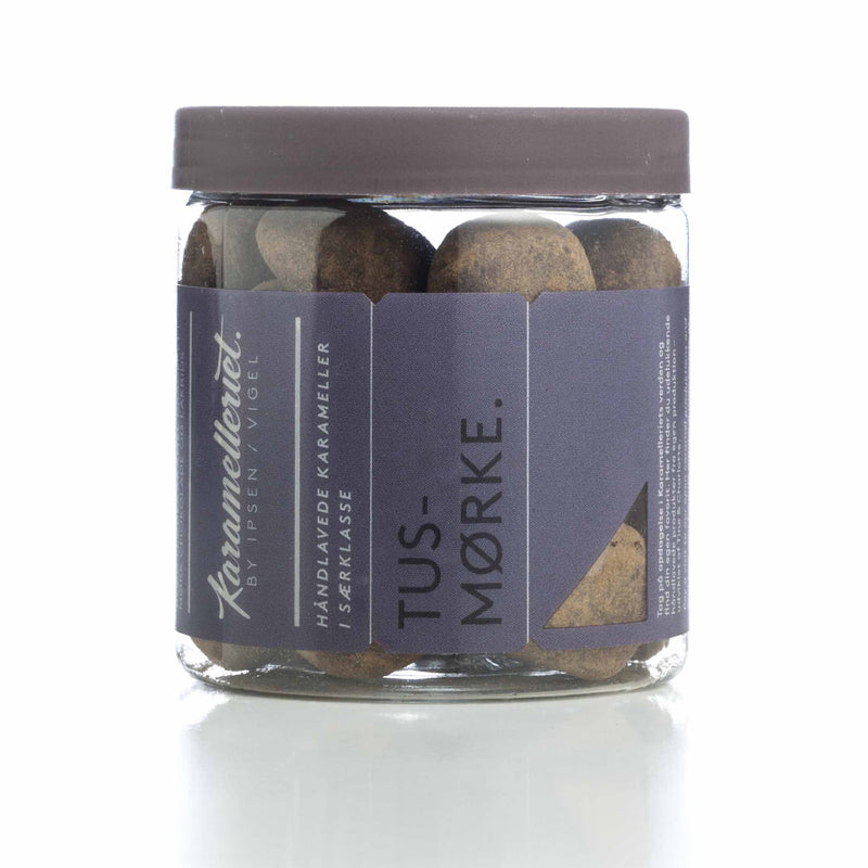 TUSMØRKE 150g - Blød vaniljefudge med mørk chokolade & lakrids